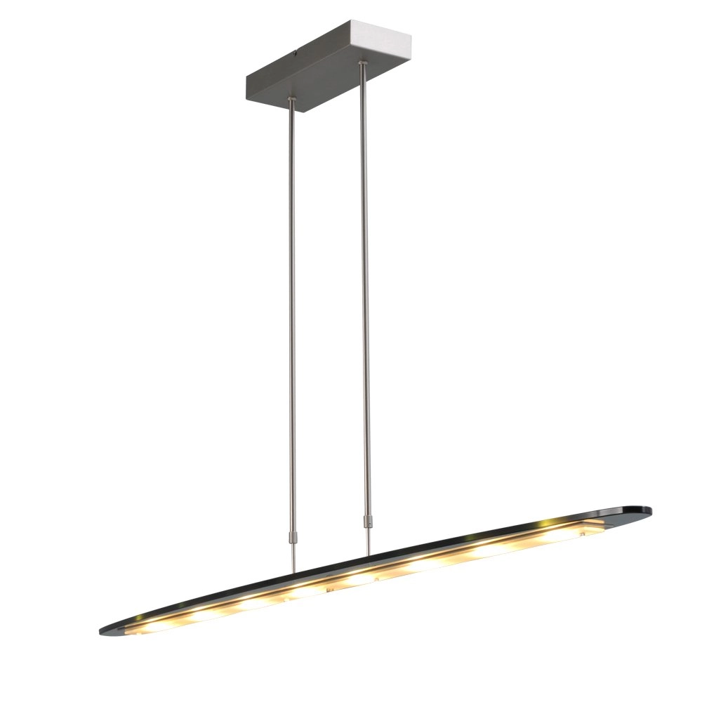 Eetkamerlamp Vigo 2 140cm nikkel met zwart
