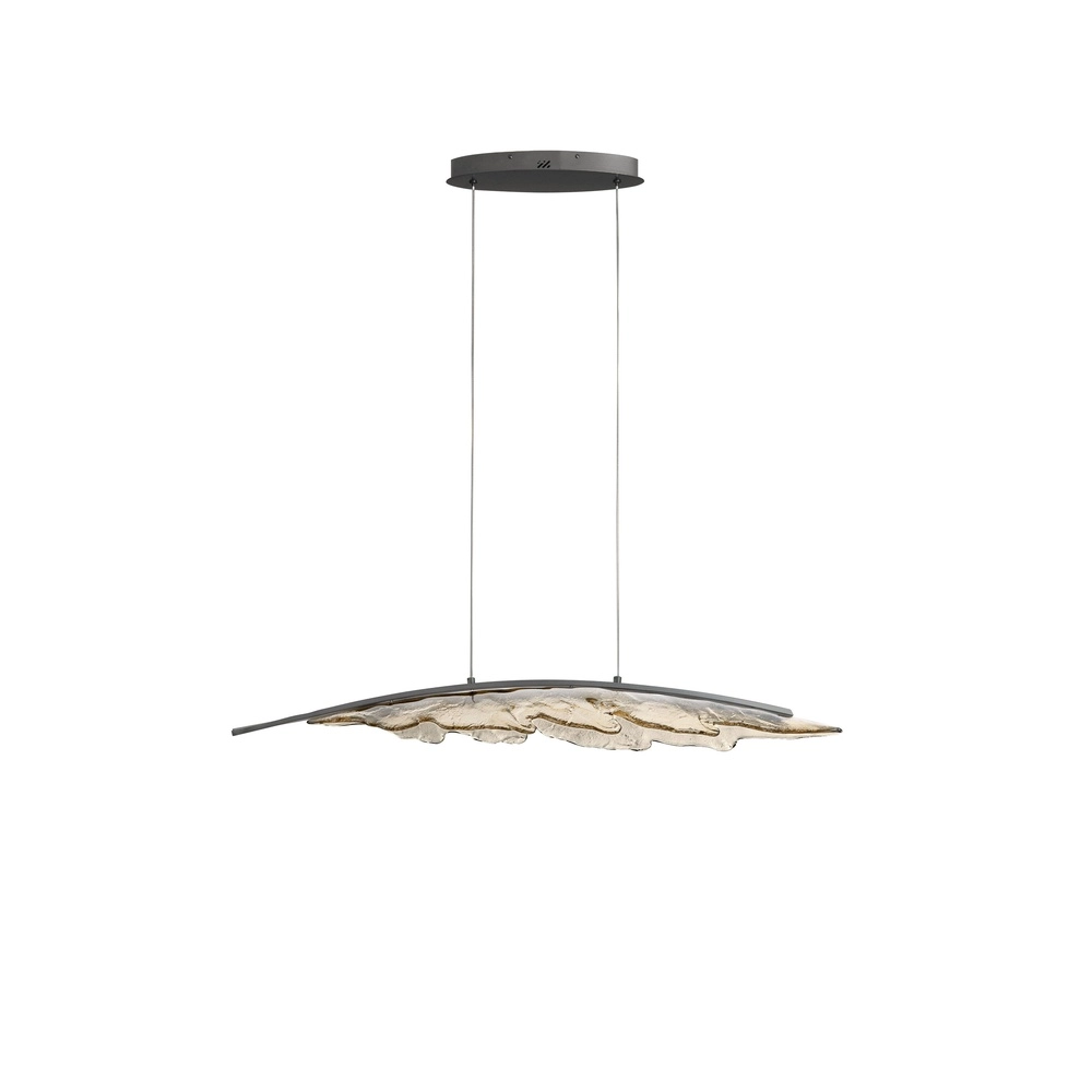 Design hanglamp Amado antraciet met mokka 104cm Lyora 5212063500273