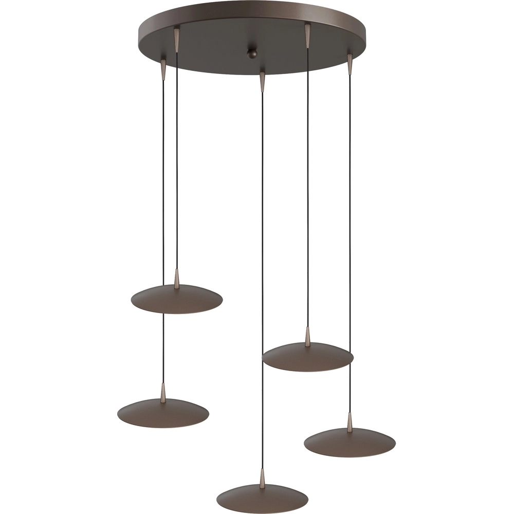 5-lichts hanglamp Scala Ø 50cm cacao bruin