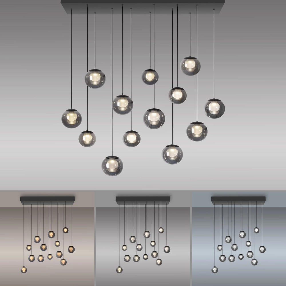 13-lichts hanglamp Pure Popup mystic grey Paul Neuhaus 4012248398302