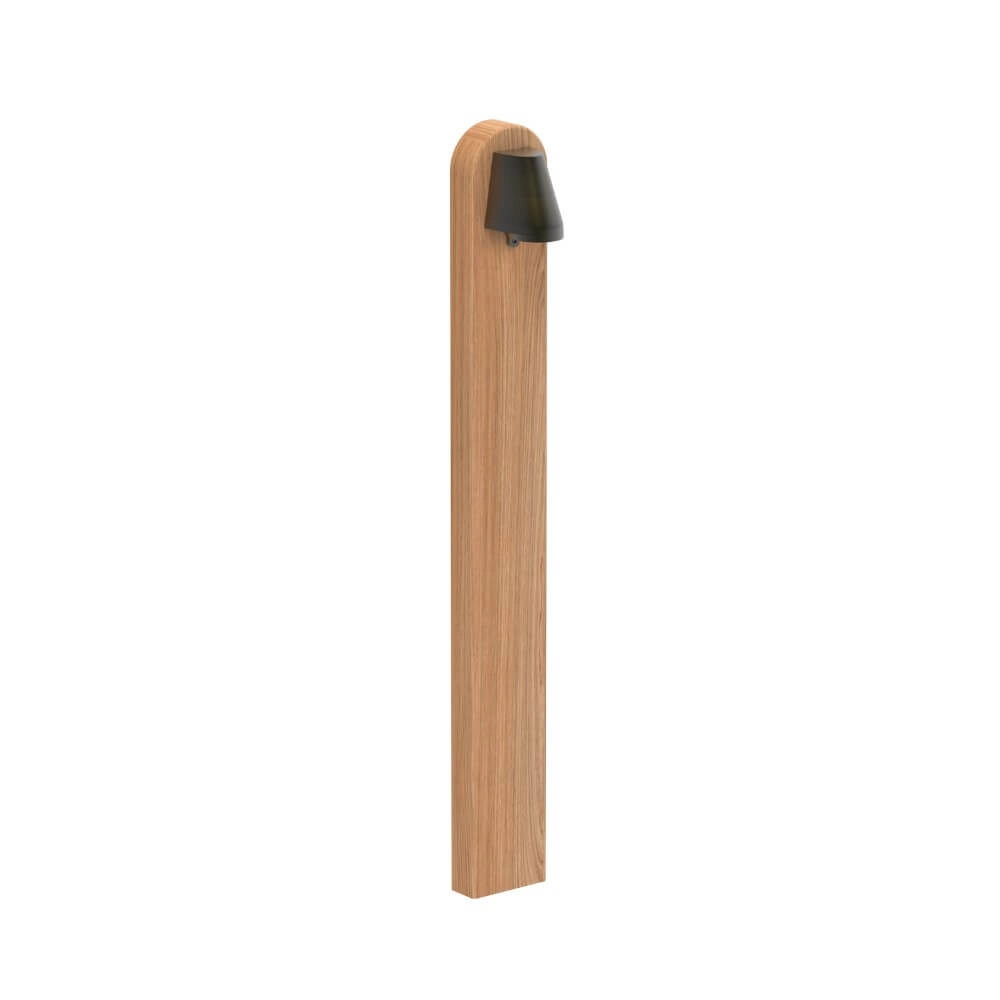 Houten tuinlamp Beamy Teak en antiek messing