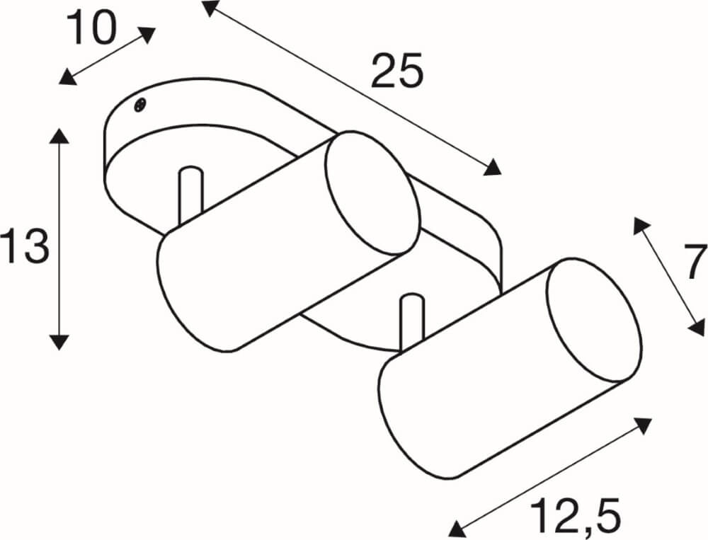 2-lichts opbouwspot Asto Tube wit - 2x GU10 SLV 4024163266147