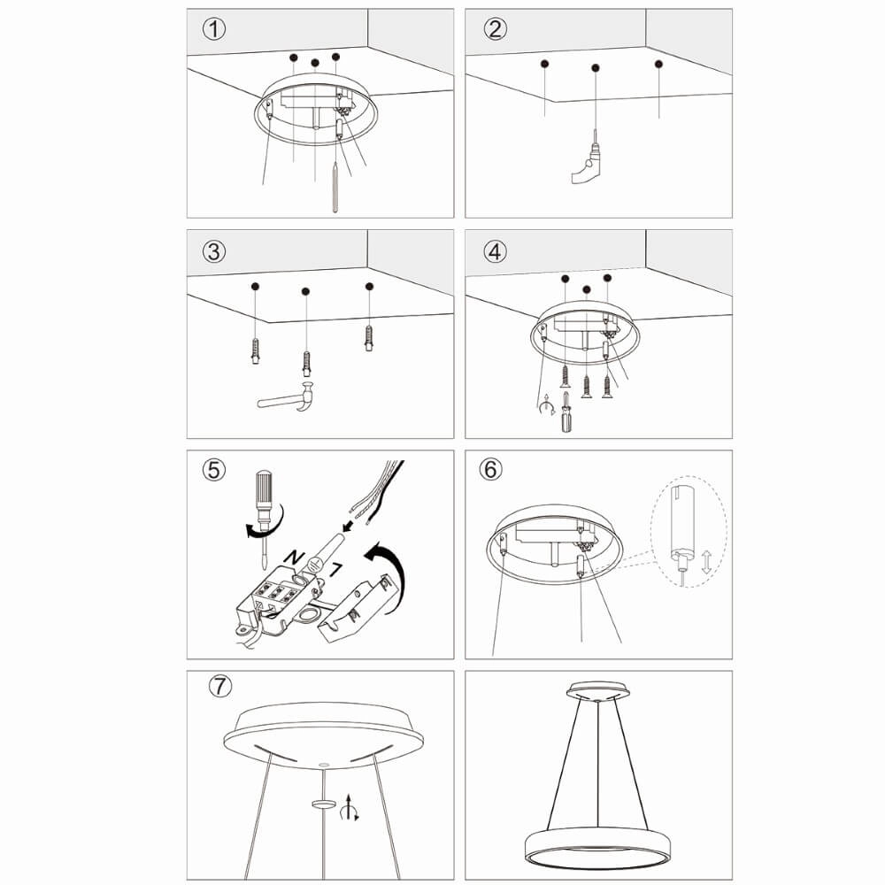 Led hanglamp Ringlede Ø 48cm metaalgrijs Steinhauer 8712746135213