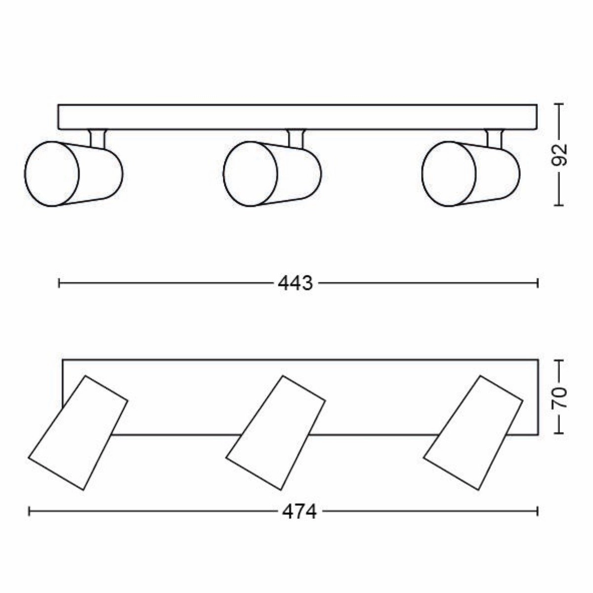 spot Paisley 3-lichts grijs Philips 8718696164693