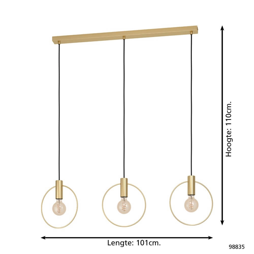Eettafel hanglamp Manizales goud Eglo 9002759988357