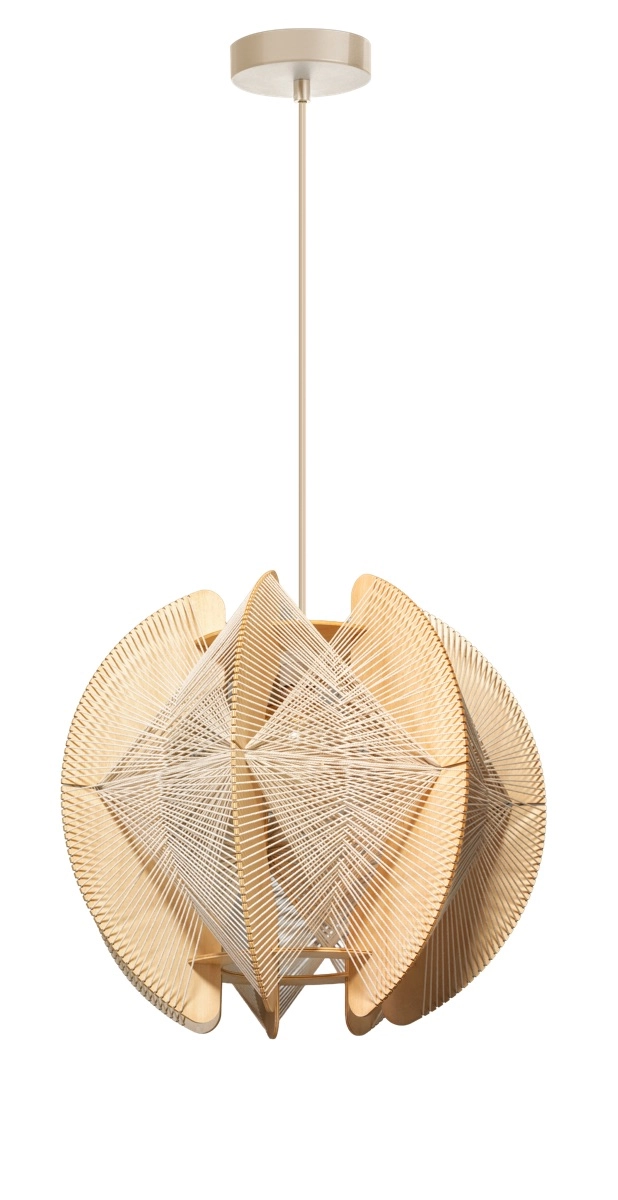 Houten hanglamp met draden Jessica oak - Ø 40cm