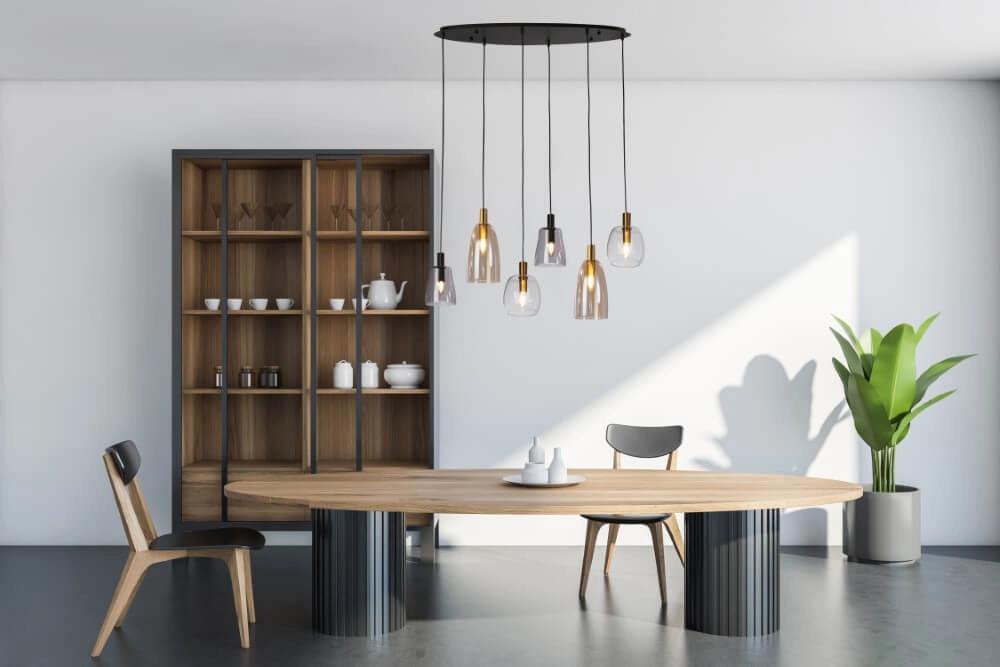 6-lichts hanglamp Divine meerdere kleuren glas Searchlight 5053423250656