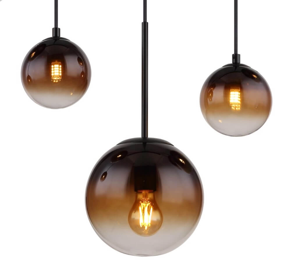 Zwarte hanglamp Hallie met uniek glas Globo 9007371445929