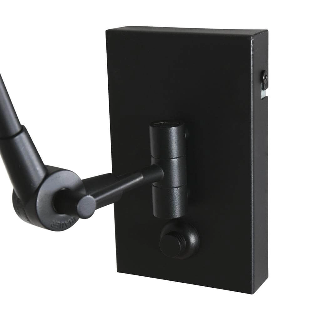 Wandlamp Prestige Chic zwart met bamboe kap Steinhauer 8712746172935