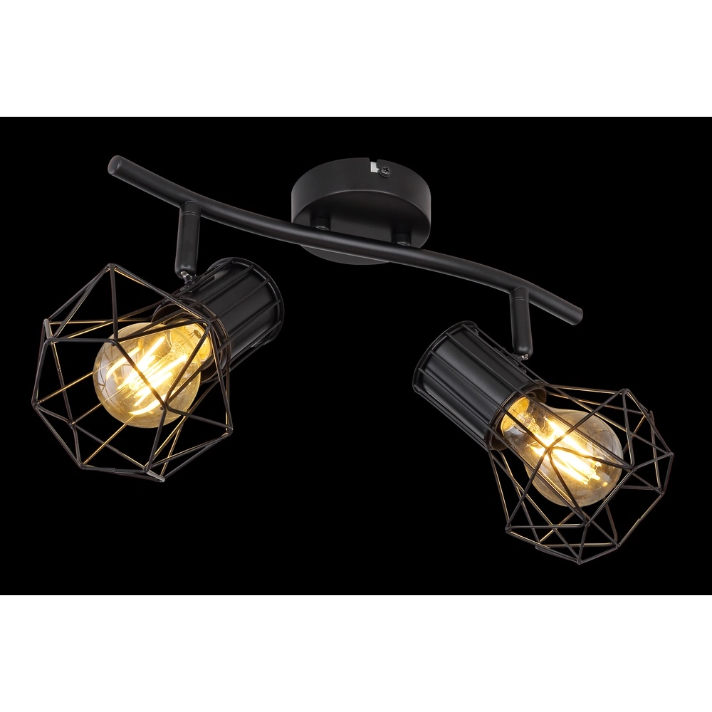 Plafondlamp Priska 2-lichts zwart Globo 9007371400171