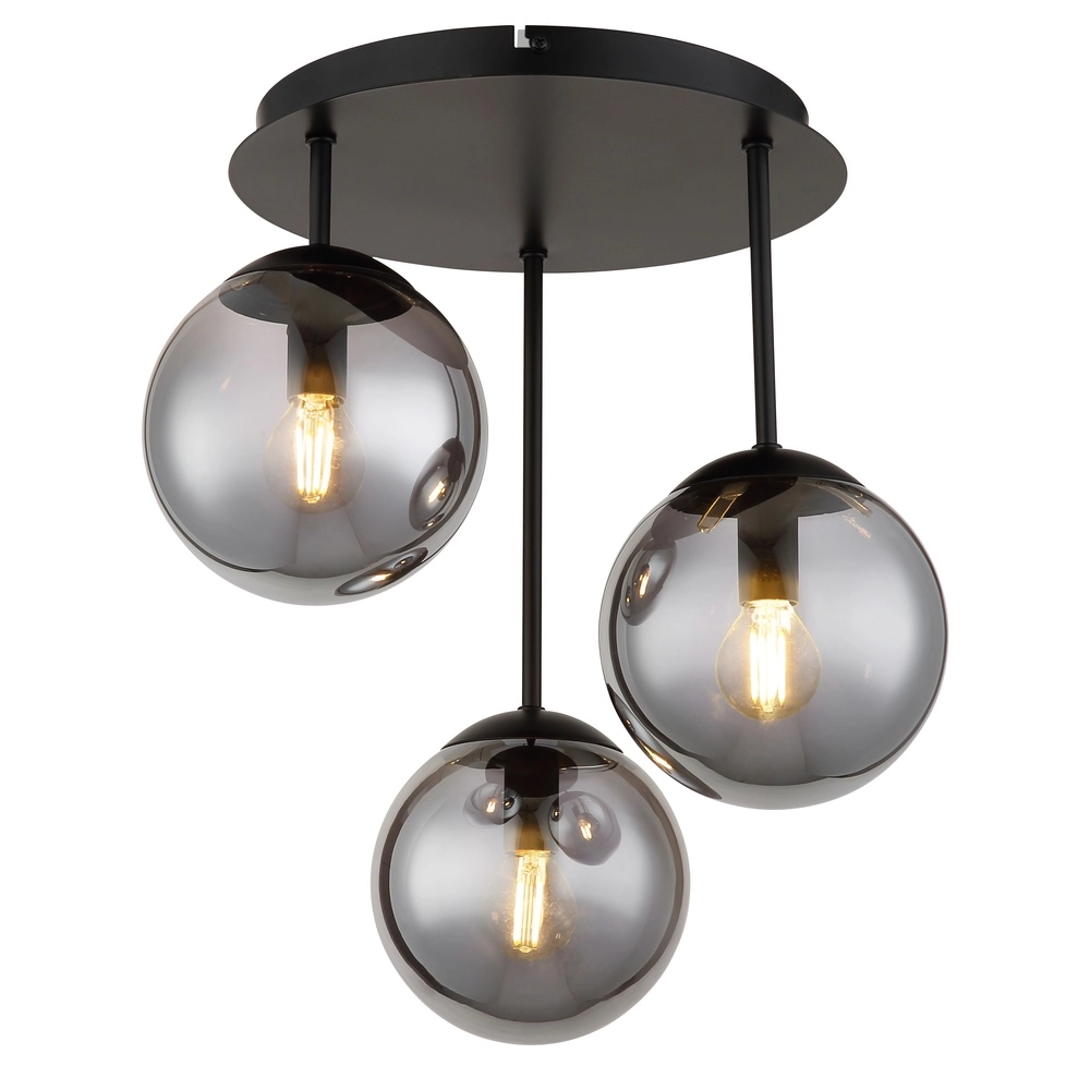 3-lichts plafondlamp Harmon zwart