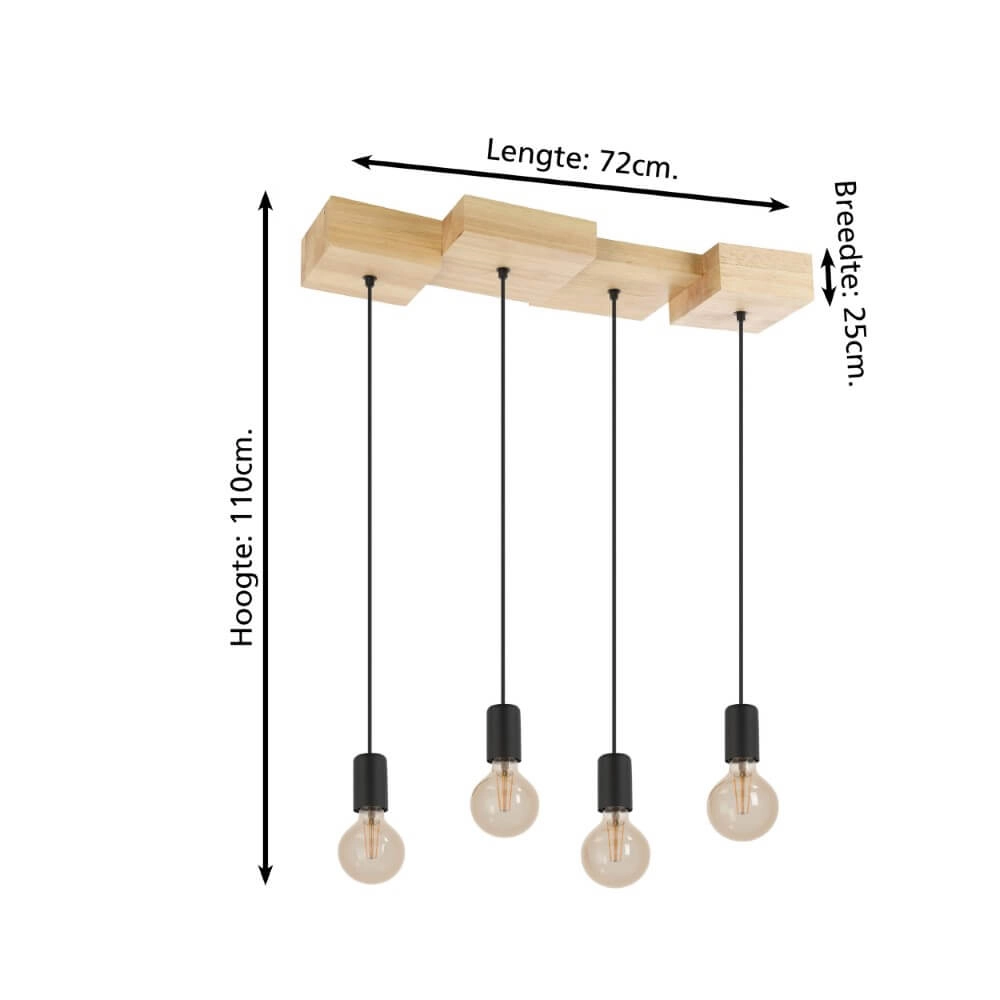 4-lichts hanglamp Halkin design Eglo 9002759437992