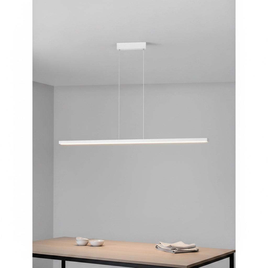 Rechte hanglamp Deos wit
