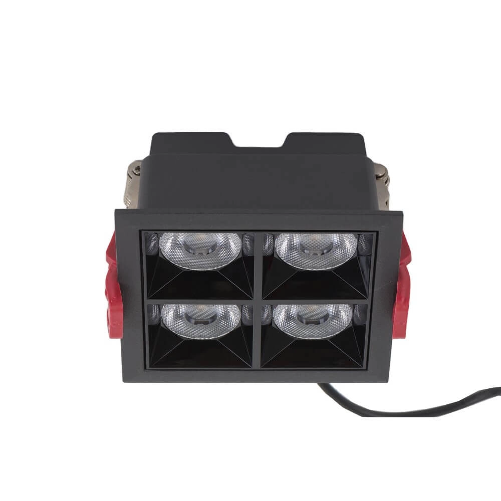 Zwarte inbouwspot Midi Led 2x2 leds - 3000K