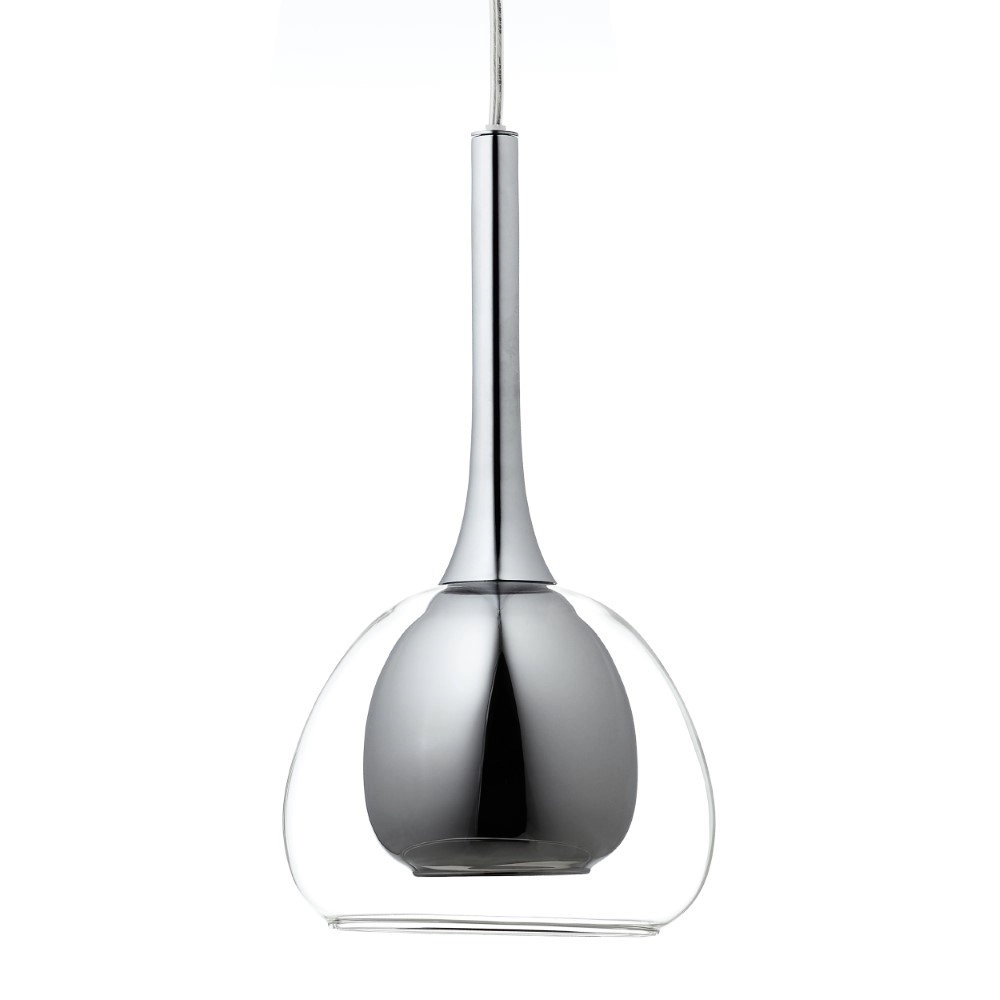 Eetkamer hanglamp Hadan chroom met smoke glas Brilliant 4004353360848
