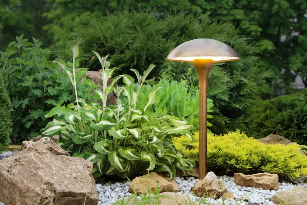 Moderne staande lamp Fungy messing