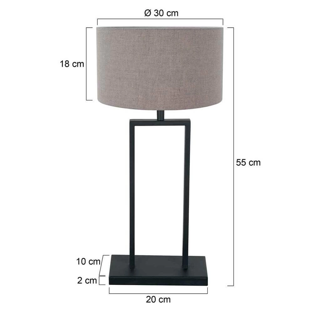 Tafellamp 55cm Stang met grijze kap Steinhauer 8712746173987