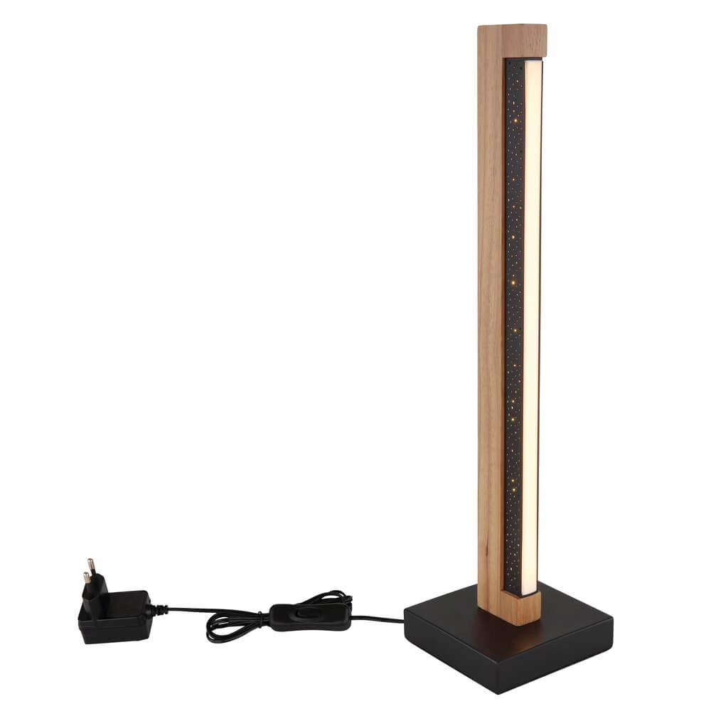 Design tafellamp Starla zwart met hout 48cm Globo 9007371459292