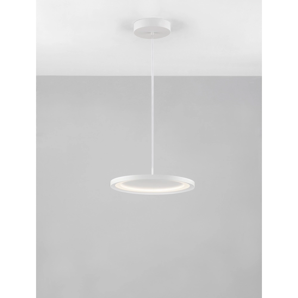 Strakke hanglamp Andria wit Ø 40cm Lyora 5212017432018