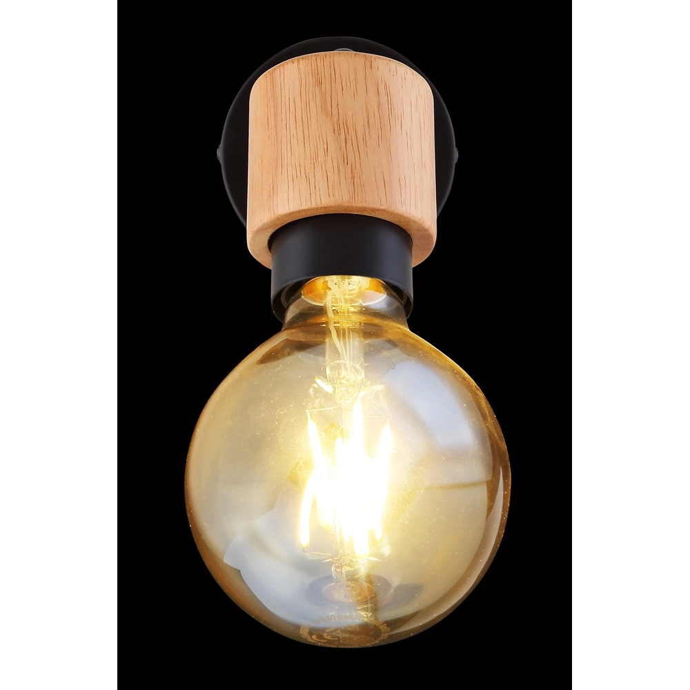 Wandlamp Jorna zwart met hout Globo 9007371414277