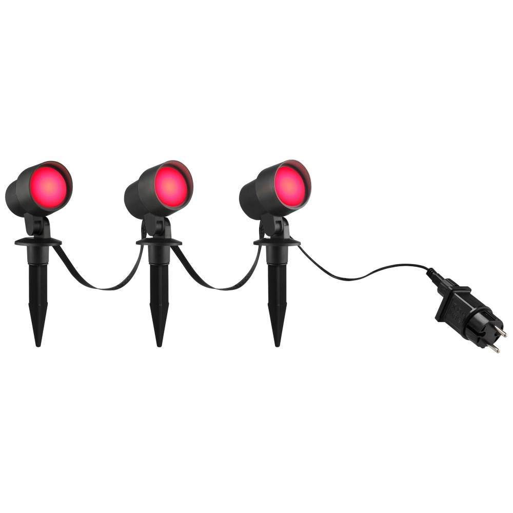 Smart prikspot set Kamara RGB - 3 stuks - met 3 meter snoer en stekker Brilliant 4004353453717