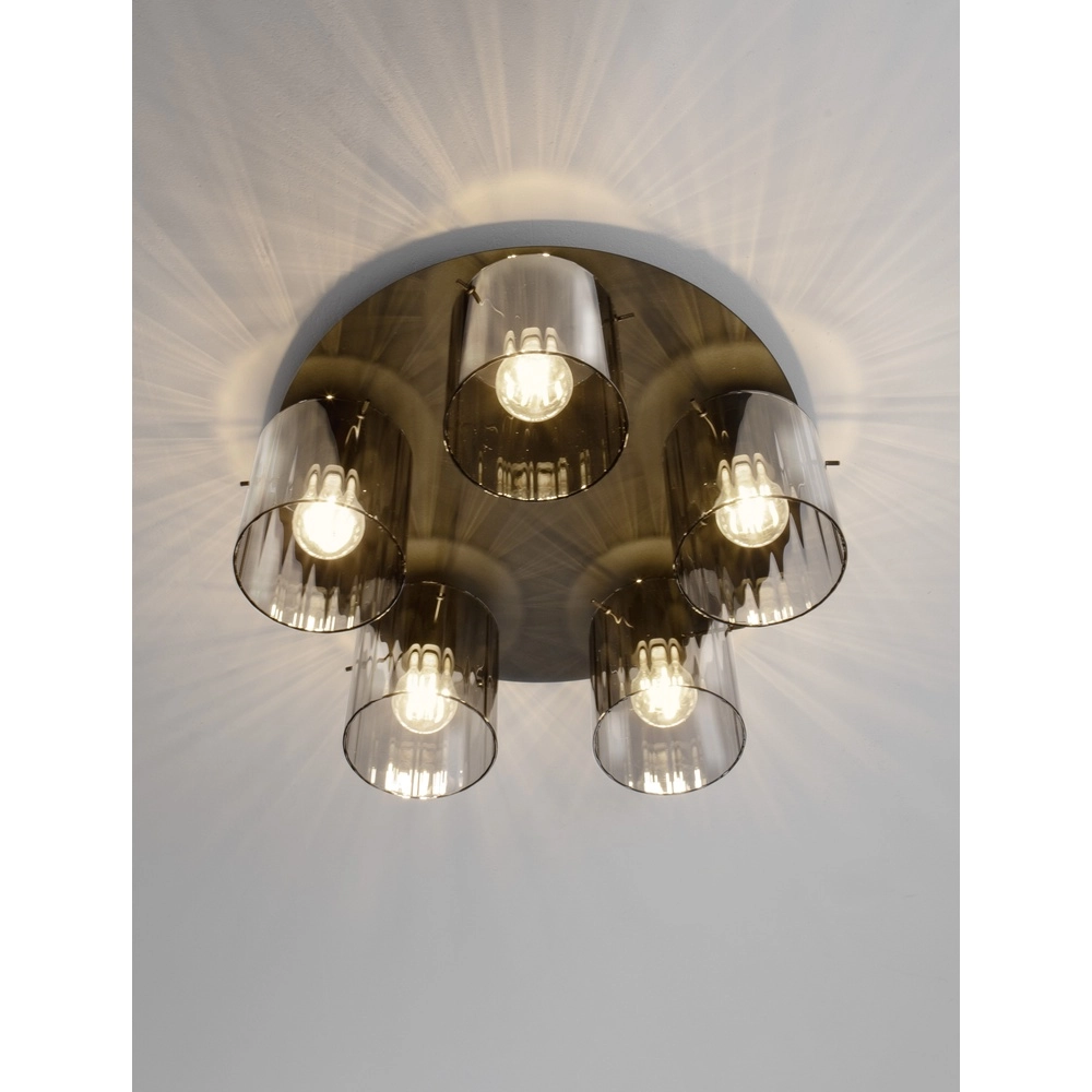 Design plafondlamp Mirbi 5-lichts zwart Lyora 5212017468468