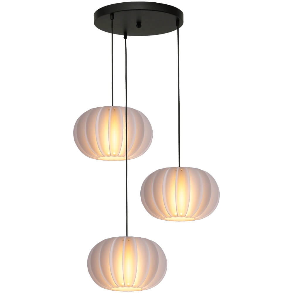 Vide hanglamp Arena met witte kappen
