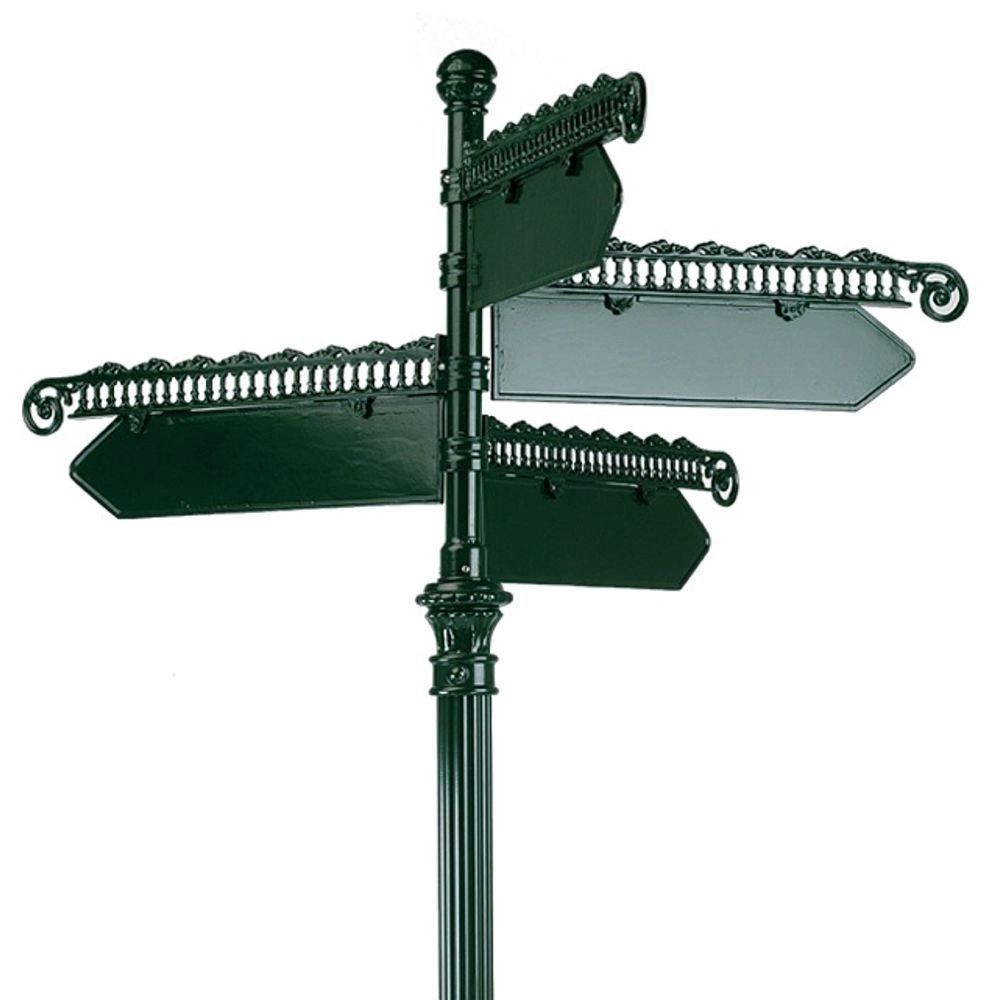 Naambord Cambridge op paal - zwart KS verlichting 8714732561440
