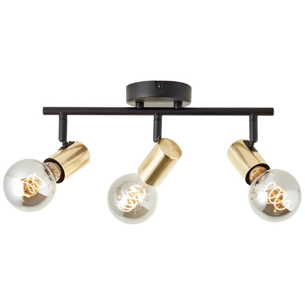 Zwart met gouden plafondlamp Kerry 3-lichts