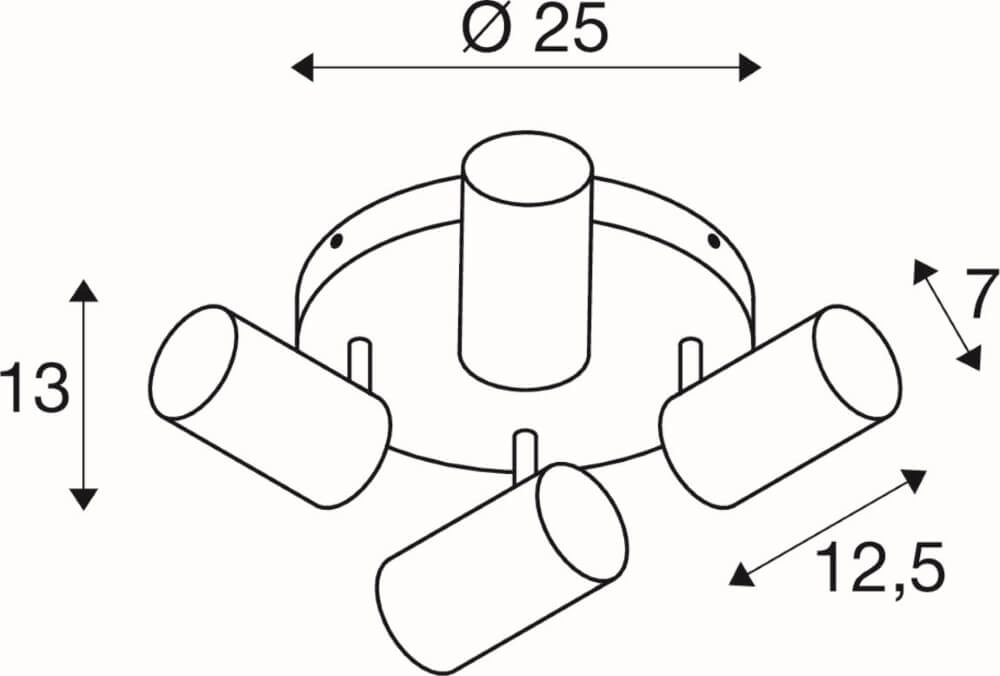 4-lichts opbouwspot Asto Tube wit - 4x GU10 SLV 4024163266109