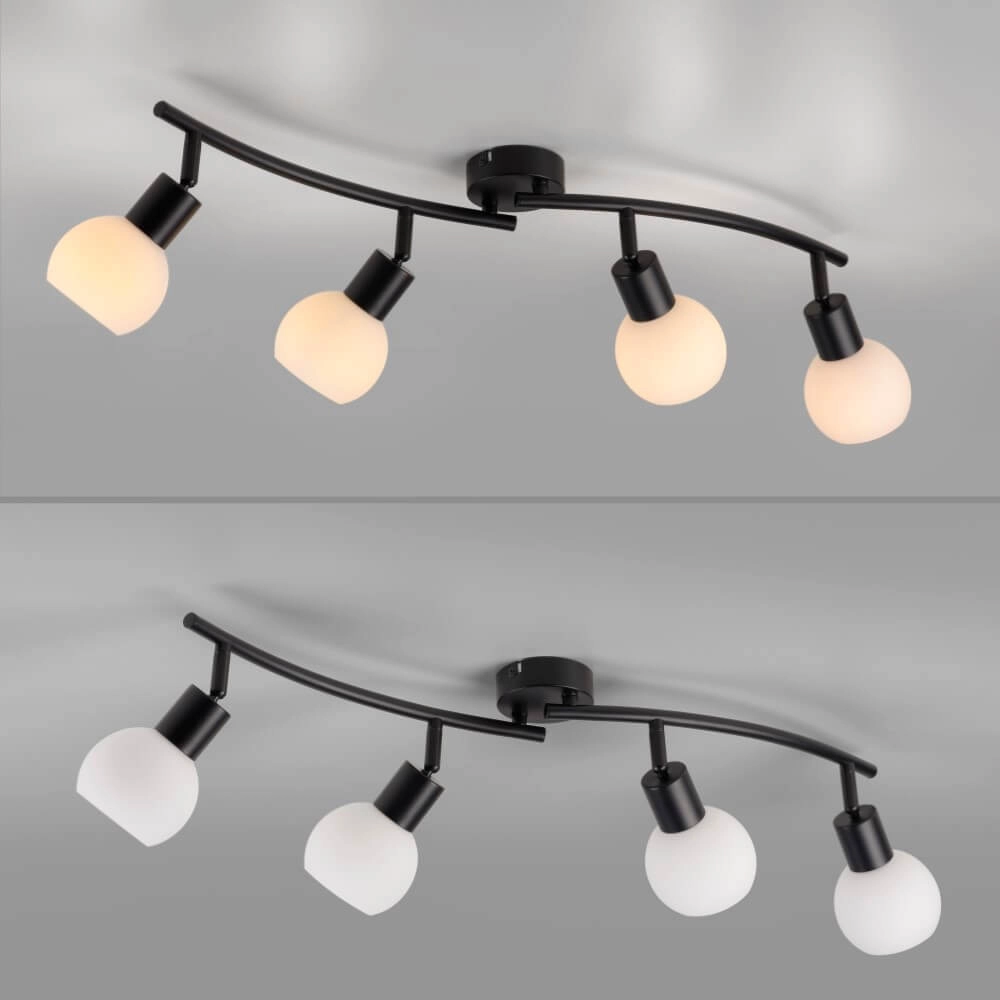 Zwarte plafondlamp Loki 4-lichts Just Light 4043689000790
