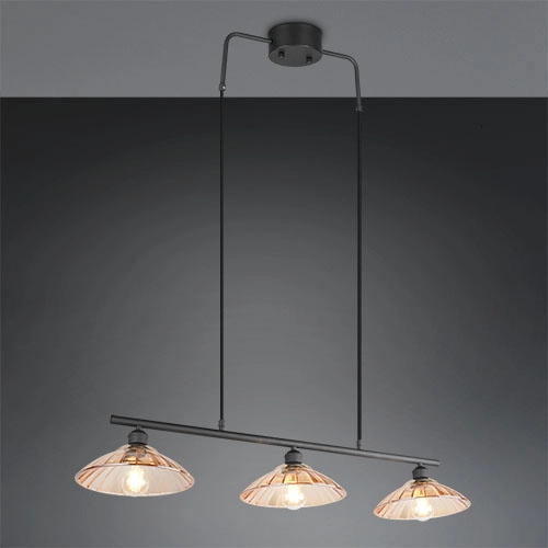 Klassieke hanglamp Eluna 3-lichts zwart