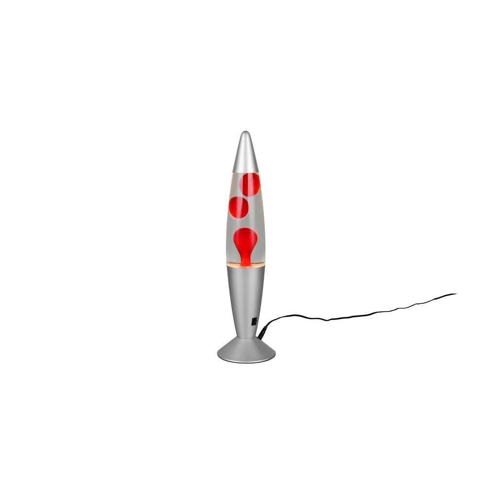 Lavalamp Vesuv zilver met rood