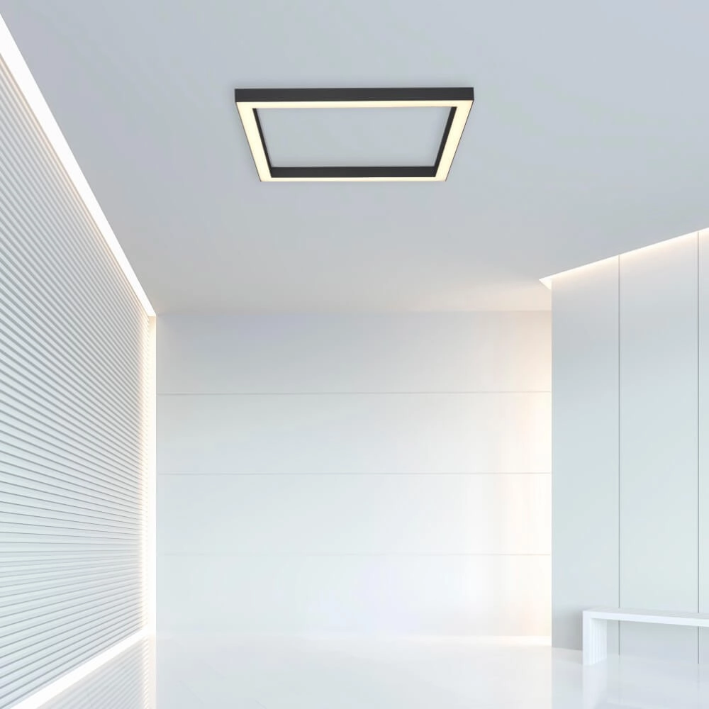 Vierkante plafondlamp Pure Lines Square antraciet Paul Neuhaus 4012248357927