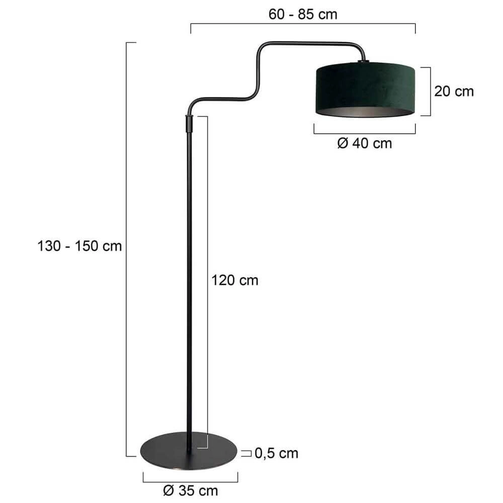 Vloerlamp Bloeba zwart met groene kap Steinhauer 8712746176971