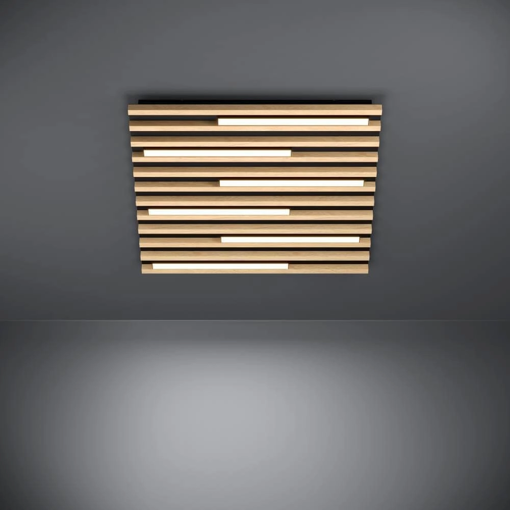 Houten led plafonnière Marreira 58cm Stars of Light 9002759398989