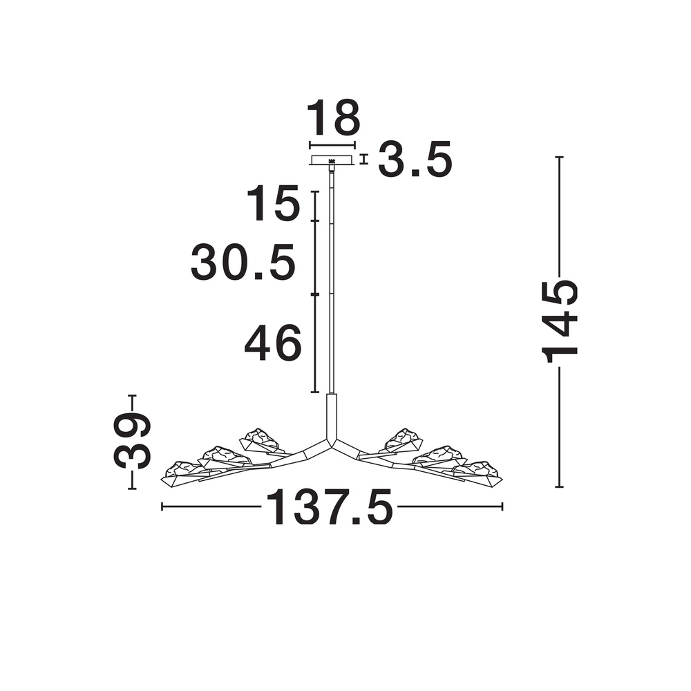 Antieke hanglamp Greta antiek messing 137,5cm Lyora 5212063500334