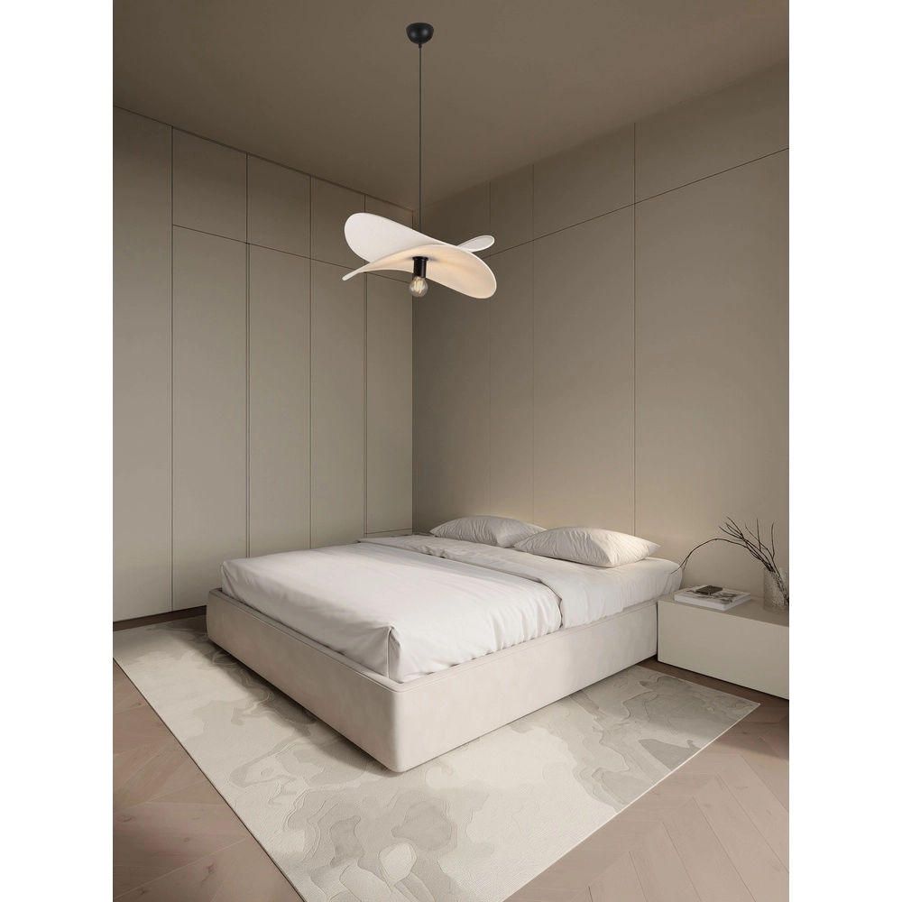 Moderne hanglamp Luve zwart met beige