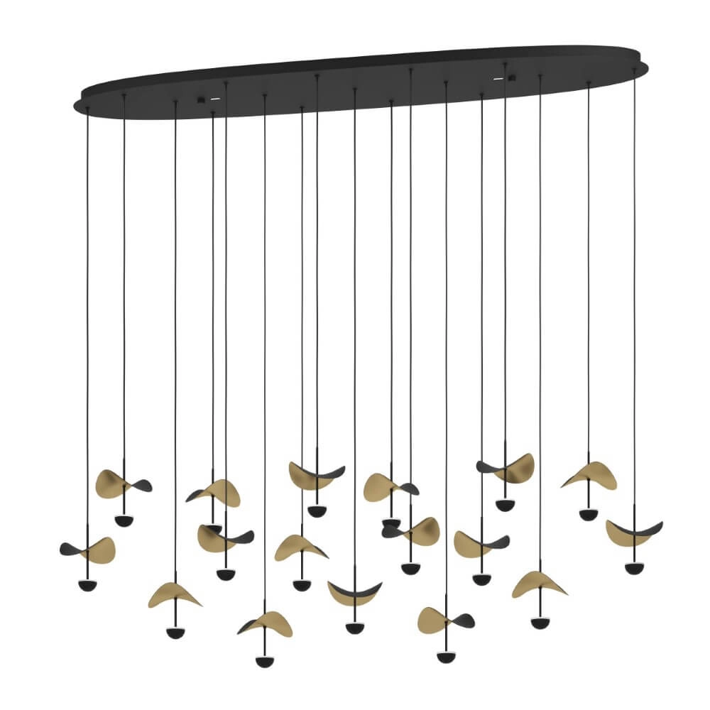 Zwarte hanglamp Dracera met goud Stars of Light 9008606270576