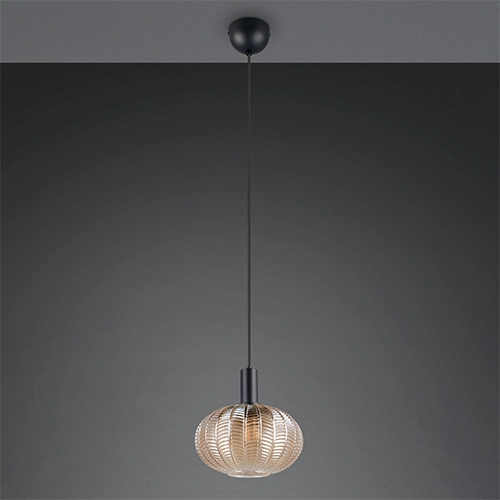 Klassieke hanglamp Elvezia amber glas Trio 4017807677768