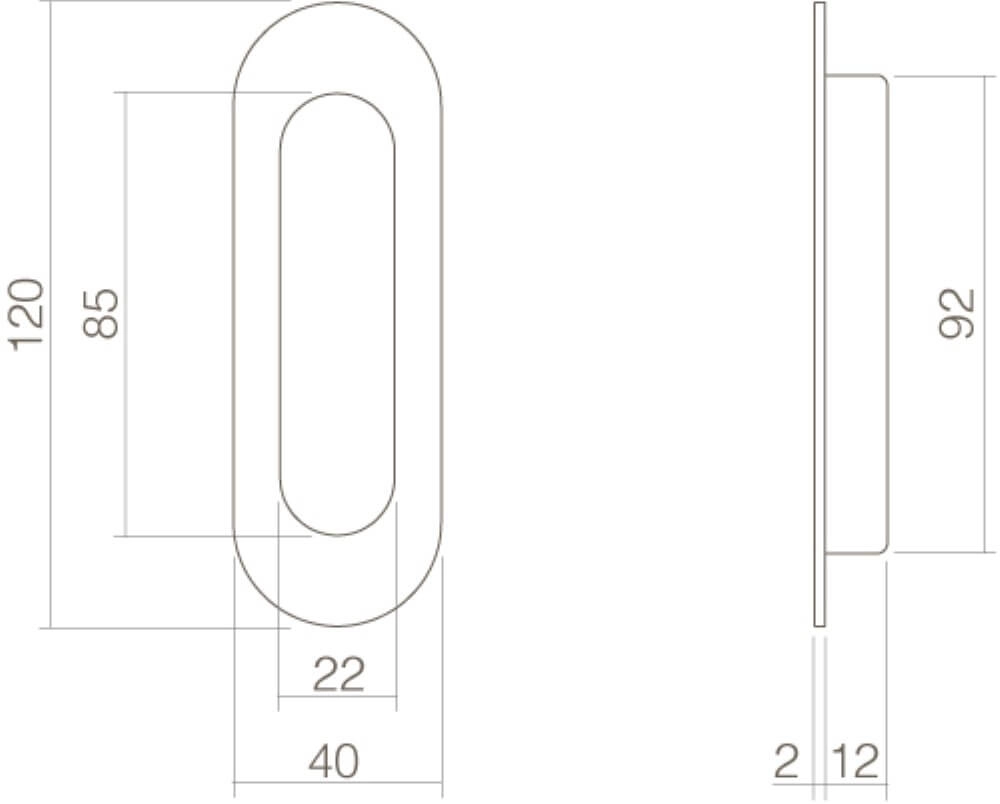 Schuifdeurkom Alvro ovaal zwart Intersteel 8714186371510