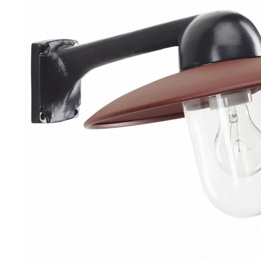 Industrie buitenlamp Fabrique zwart met retro bruin KS verlichting 8714732118927