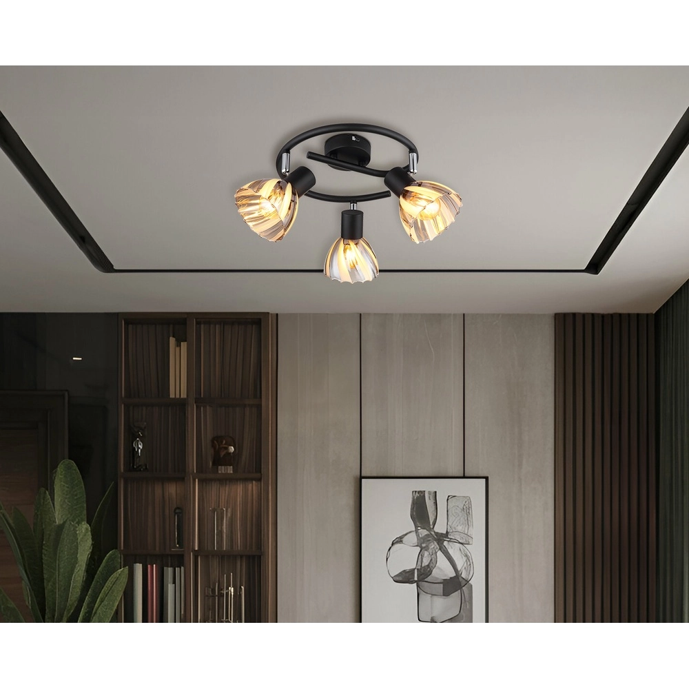 Plafondlamp 3-lichts Zachery zwart Globo 9007371525508