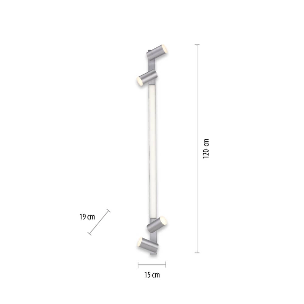 Strakke plafondlamp Pure Lines Spot aluminium Paul Neuhaus 4012248366370