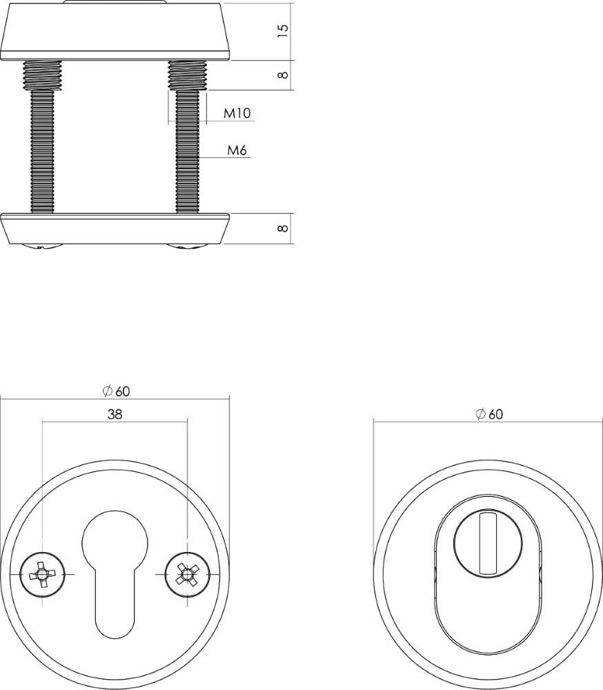 Veiligheidsrozet Salus rond kerntrekbeveiliging aluminium zwart Intersteel 8714186492017