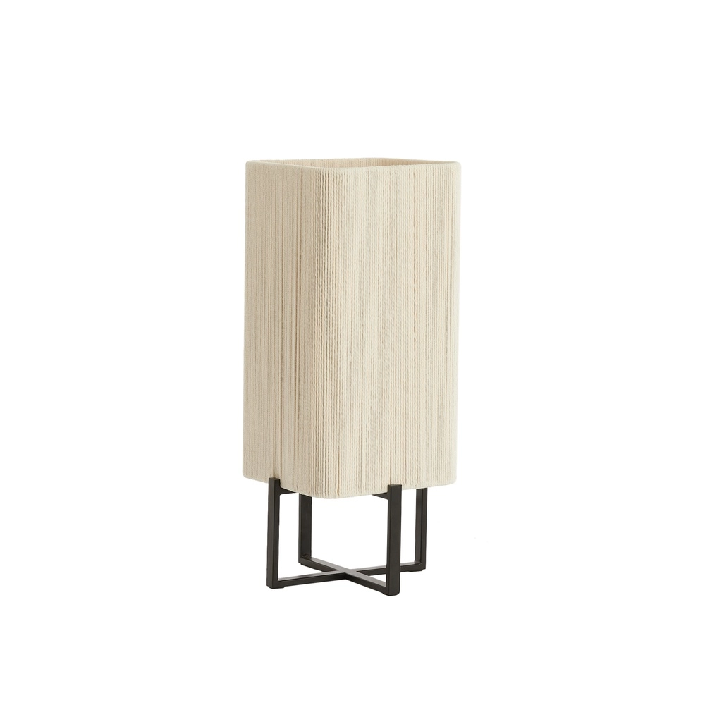 Tafellamp Wyn 50,5cm - crème touw met zwart Light & Living 8717807792558