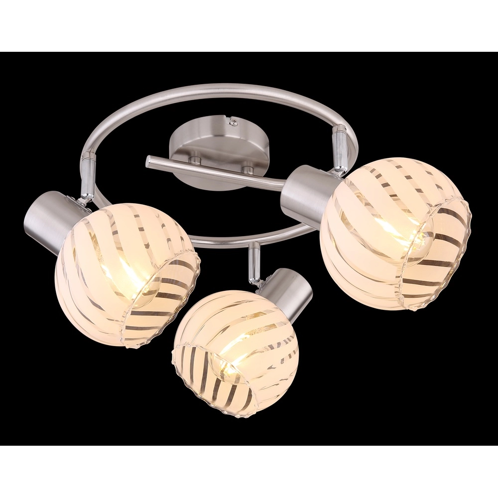 Plafondlamp Willy nikkel 3-lichts Globo 9007371409105