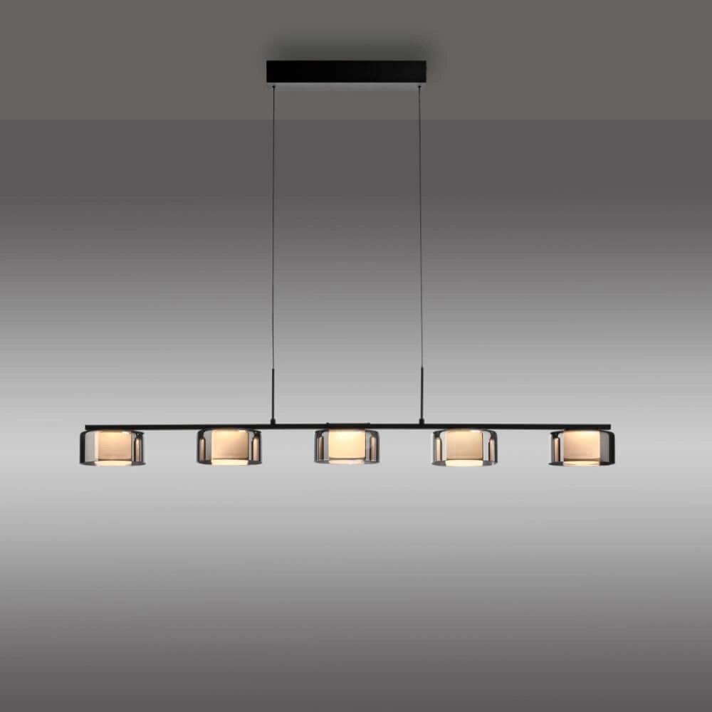 5-lichts hanglamp Rika zwart Paul Neuhaus 4012248383100