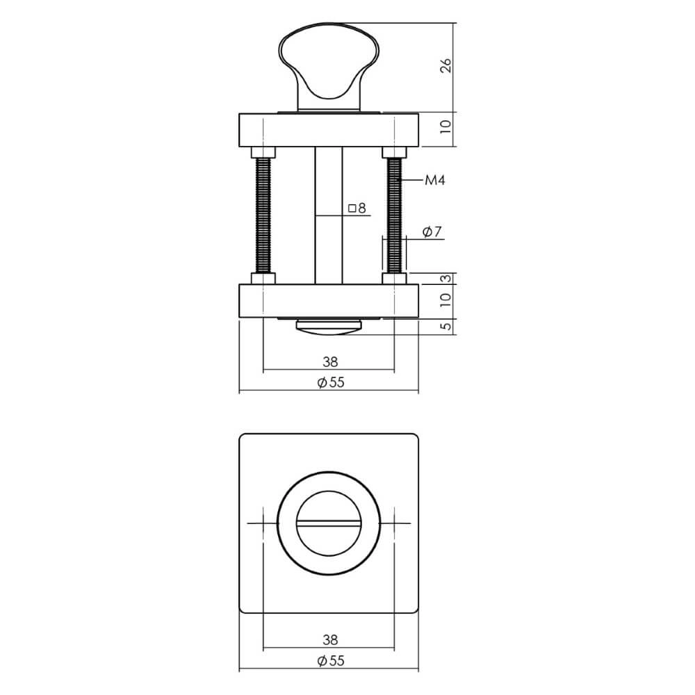 WC-sluiting Tira vierkant antraciet Intersteel 8714186539613