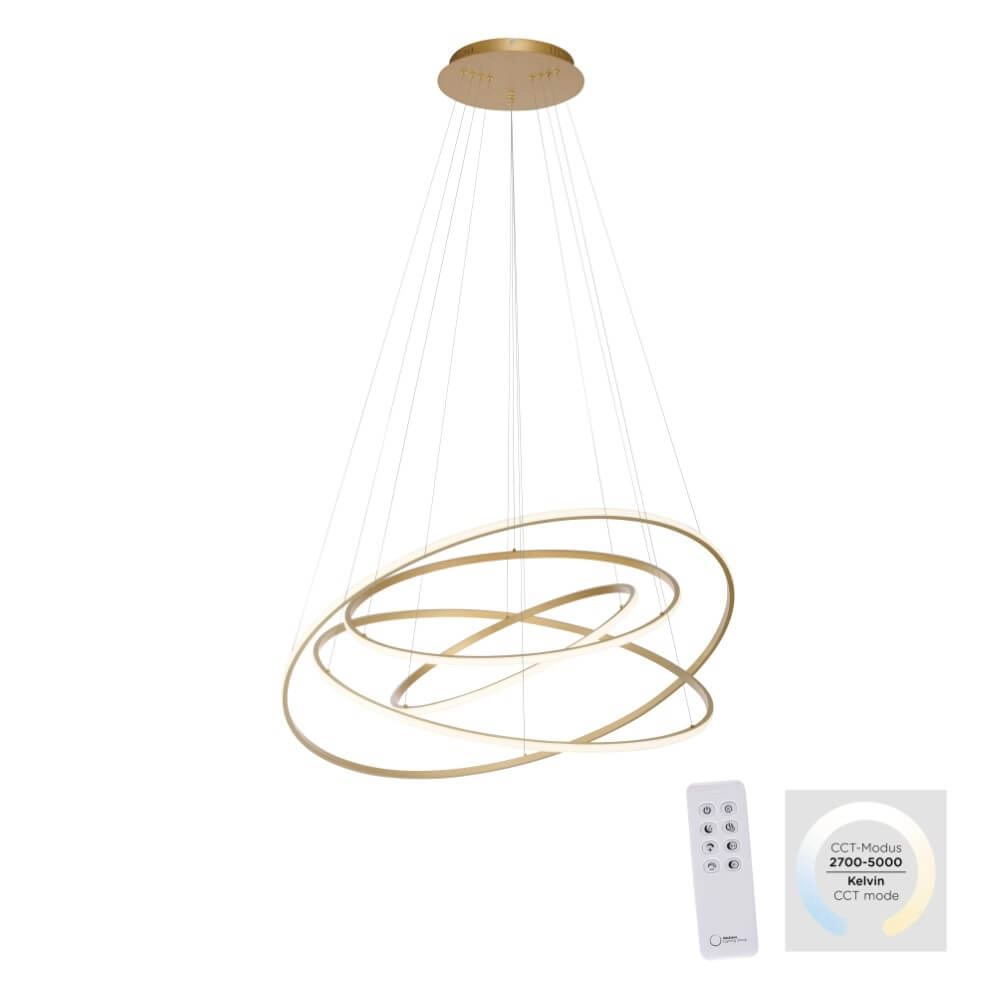 Moderne hanglamp Tessara messing Paul Neuhaus 4012248372661